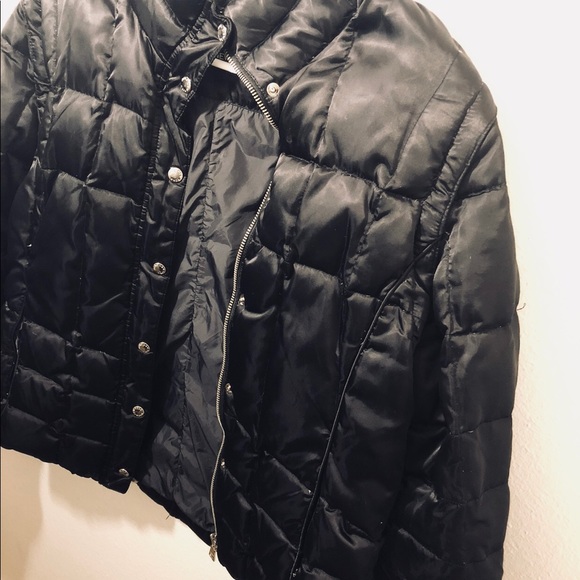 black puffer jacket vest